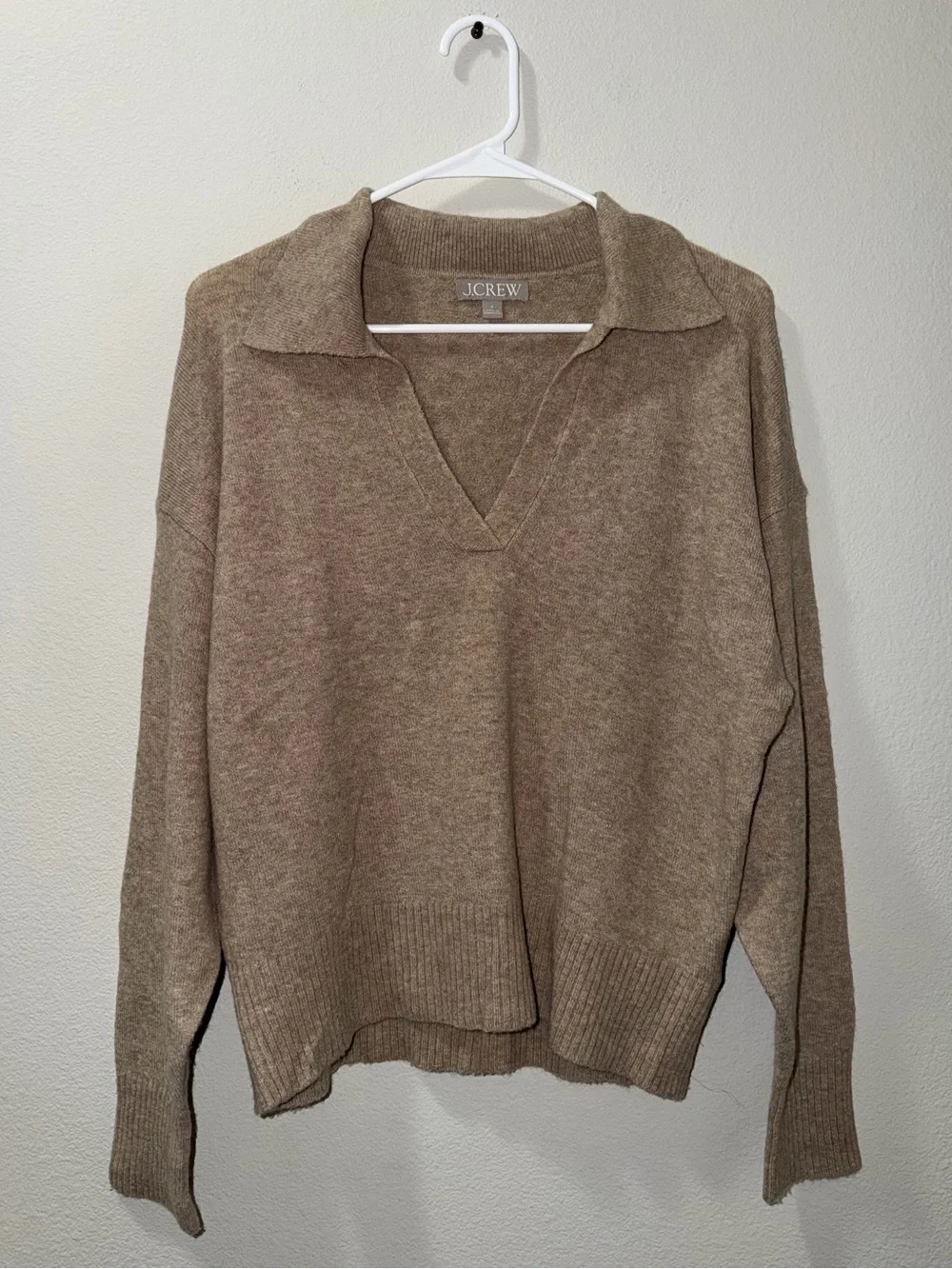J.CREW COLLARED V-NECK SUPERSOFT YARN SWEATER Women’s Medium Wool Alpaca Blend S